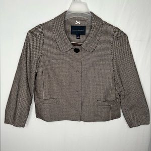 Banana Republic Women’s Cotton Wool Blend Blazer. Brown White Pattern Size 4